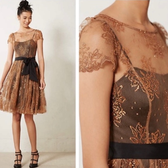 Moulinette Soeurs Dresses & Skirts - Honeyed Copper Lace Dress by Moulinette Soeurs